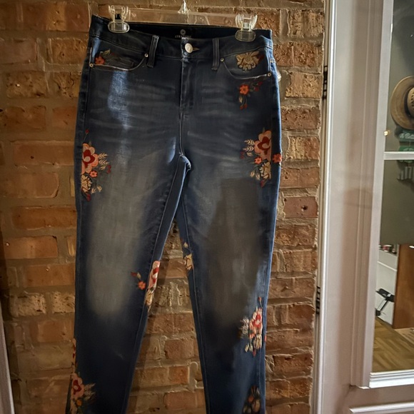 Curations Denim - Floral Embroidered Straight Leg Jeans